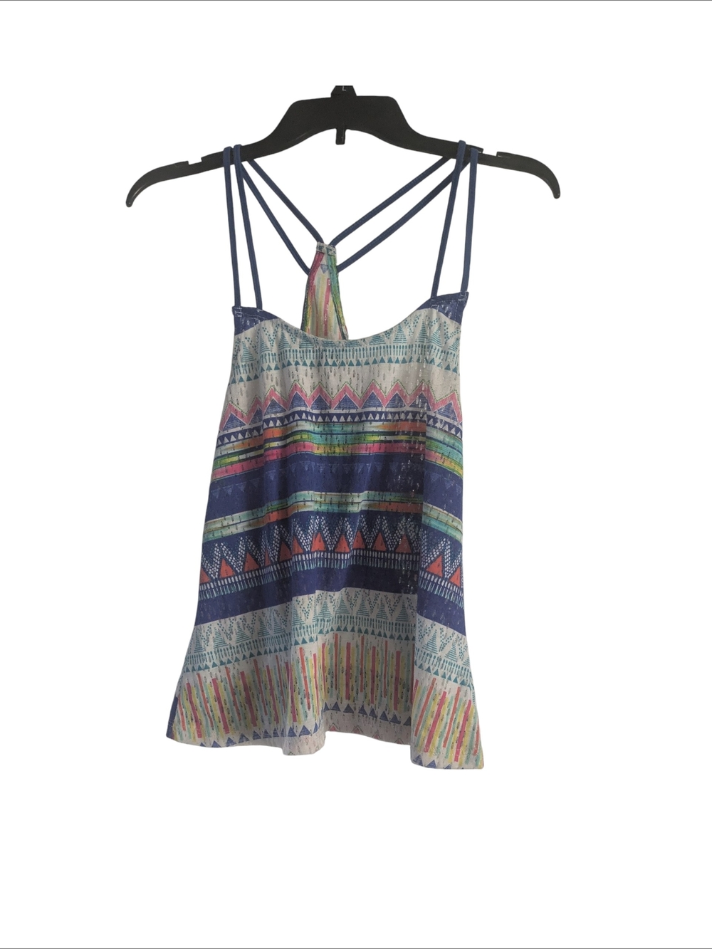 Deb Multicolor Aztec Strappy Tank Top with Navy Accents